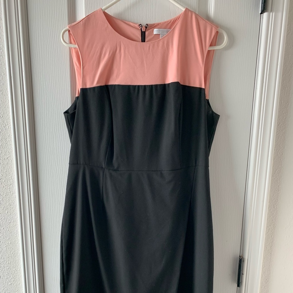 Black/Peach Color block dress